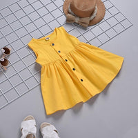 Solid Sleeveless Dress for Toddler Girl Wholesale children's clothing - PrettyKid