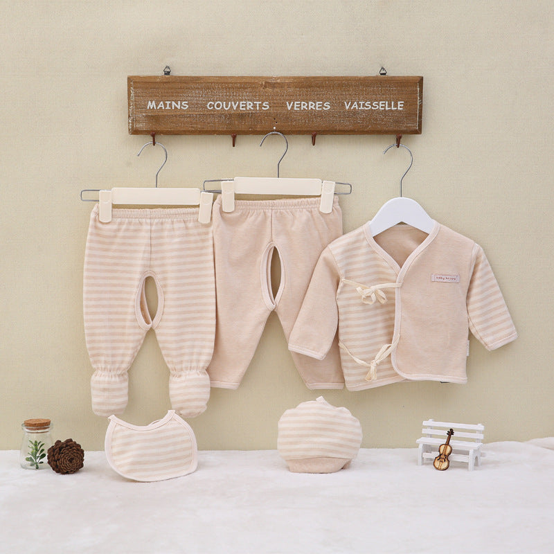 Spring and Autumn Newborn Pure Cotton Long Sleeve Five Piece Suit Gift Box - PrettyKid