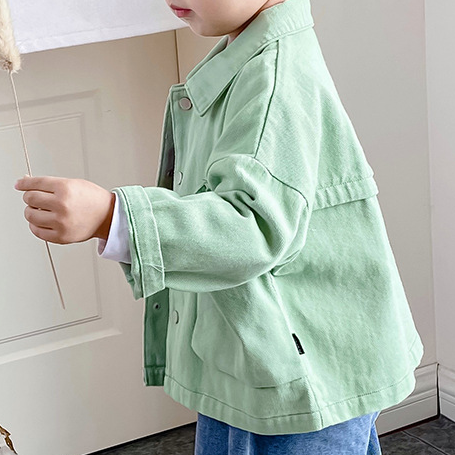Toddler Kids Boys Girls Solid Color Casual Thin Denim Coat Children's Apparel Wholesale - PrettyKid