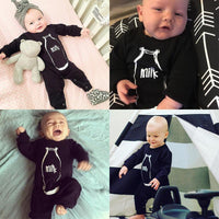 Cute Bottle Printed Black Long Sleeve Jumpsuit for Baby Wholesale children's clothing - PrettyKid