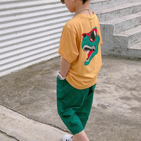 2-piece Dinosaur Print T-shirt & Capri Pants for Boy - PrettyKid