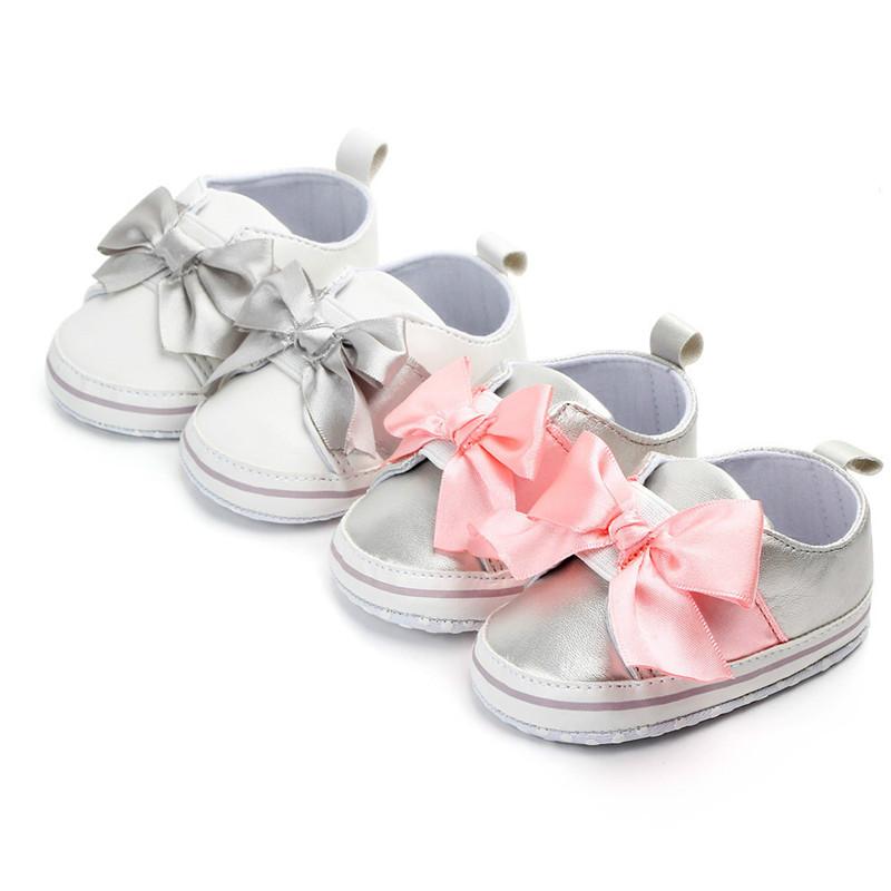 Bow Velcro soft sole baby shoe - PrettyKid