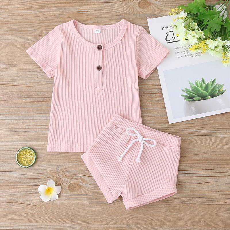 2-piece Solid T-shirt & Shorts for Baby - PrettyKid