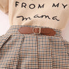 Wholesale Toddler Girls Ribbed Letter Printed Color-block Top & Skirt in Bulk - PrettyKid