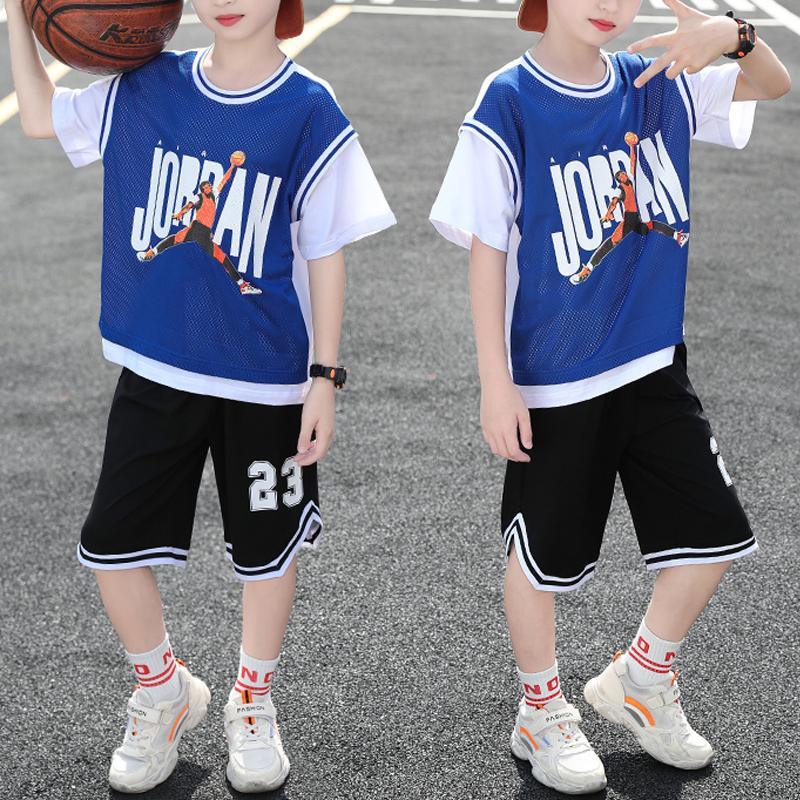 Kid Boy Sports Contrast Color Top & Shorts - PrettyKid