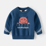 18M-6Y Toddler Boys Cartoon Pattern Round Neck Pullover Sweater Wholesale Boys Clothes