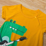 Music Dinosaur Pattern Bodysuit for Baby Boy - PrettyKid