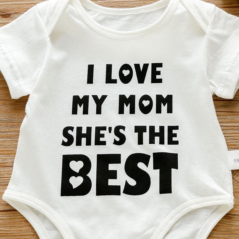 Baby Love Letter Cotton Summer Bodysuit - PrettyKid