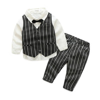 Butterfly Collar Striped Pants Suit Baby Wholesale Clothing - PrettyKid