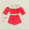 2-7Y Toddler Girls Polks Dots Sling Top And Shorts Wholesale Little Girl Clothing - PrettyKid