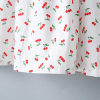 New Born Girl Cherry Print Strap Dress - PrettyKid