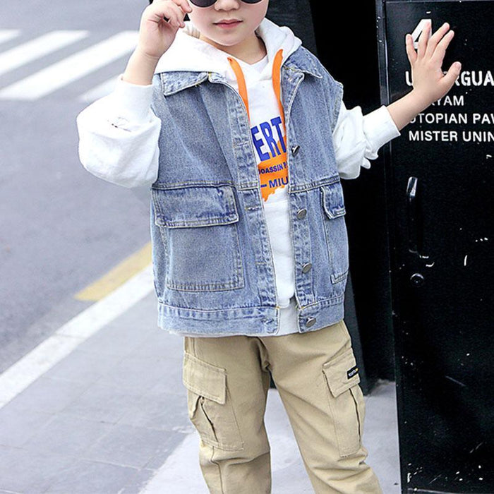 urban kids clothes wholesale Kid Boy Cowboy Casual Vest - PrettyKid