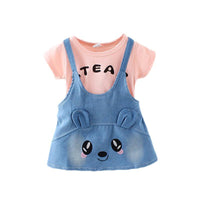 Cartoon Suspender Dress for Toddler Girl - PrettyKid