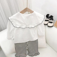 9months-6years Baby Toddler Girl Sets Children's Clothing Wholesale Girls Lace Shirt Two-Piece Set - PrettyKid