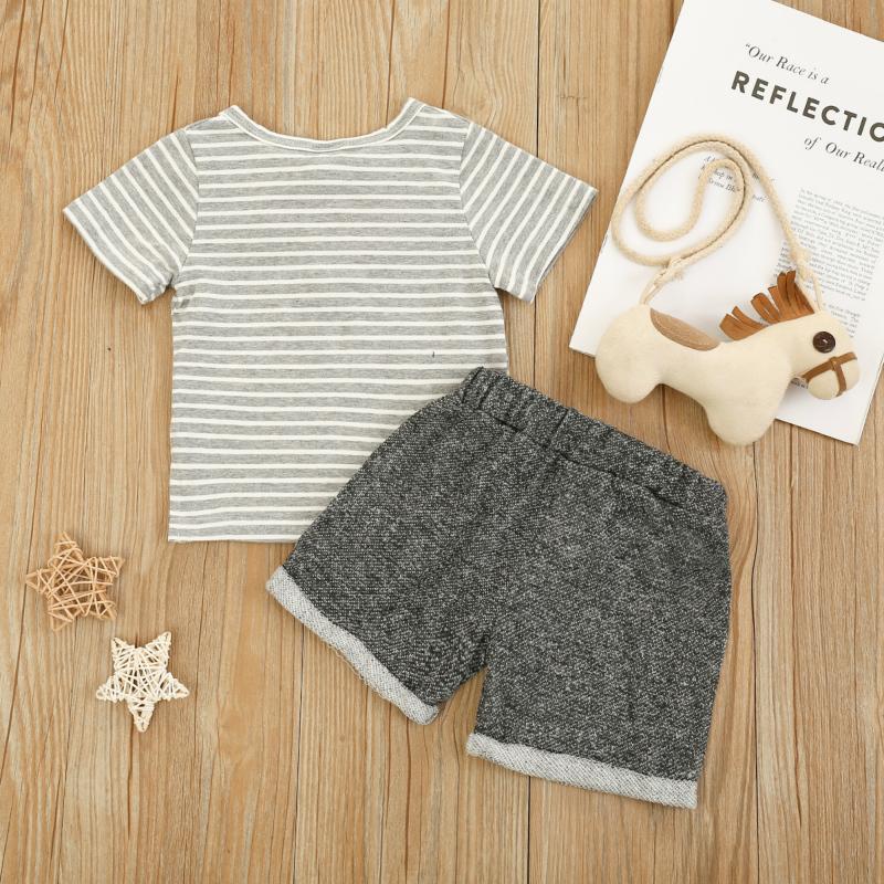 Baby Boy Striped T-shirt & Shorts - PrettyKid