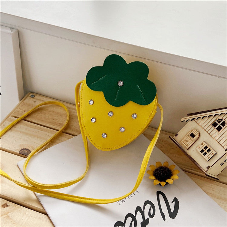 Cute Stawberry Messenger Small Shoulder Bag Baby Coin Purse Baby Wholesale Accessories - PrettyKid