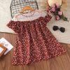 18M-6Y Toddler Mesh Stitched Floral Short Sleeve Dresses For Girls Wholesale Girls Fashion Clothes - PrettyKid