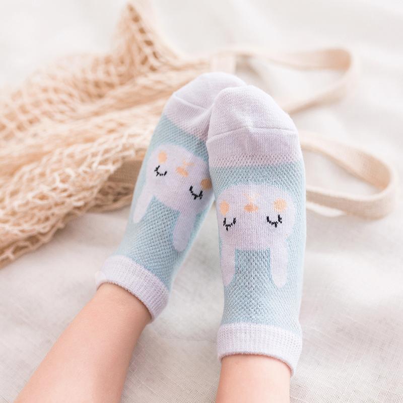 5-piece Cartoon Design Mesh Socks - PrettyKid