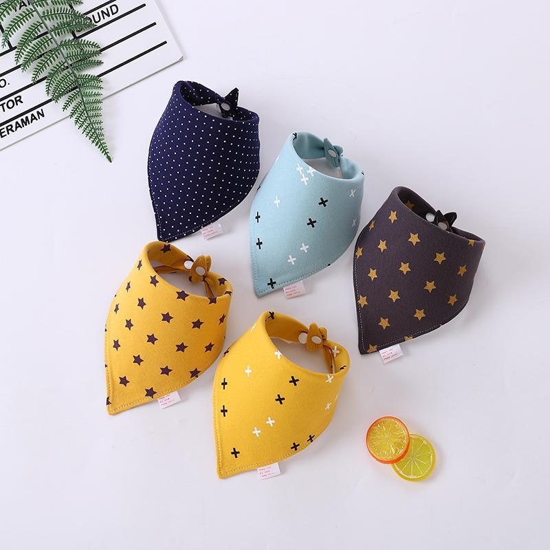 5 Pcs Cartoon Pattern Cotton Bibs - PrettyKid