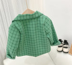 9M-6Y Girls Coats Off Shoulder Short Sleeve Top Colorblock Denim Skirt Cute Toddler Girl Clothes Wholesale - PrettyKid