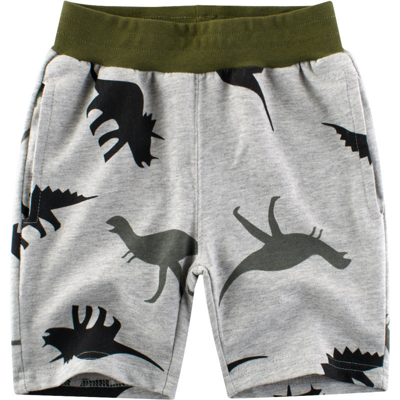 18M-9Y Dinosaur Colorblock Casual Shorts Wholesale Toddler Boy Clothes - PrettyKid
