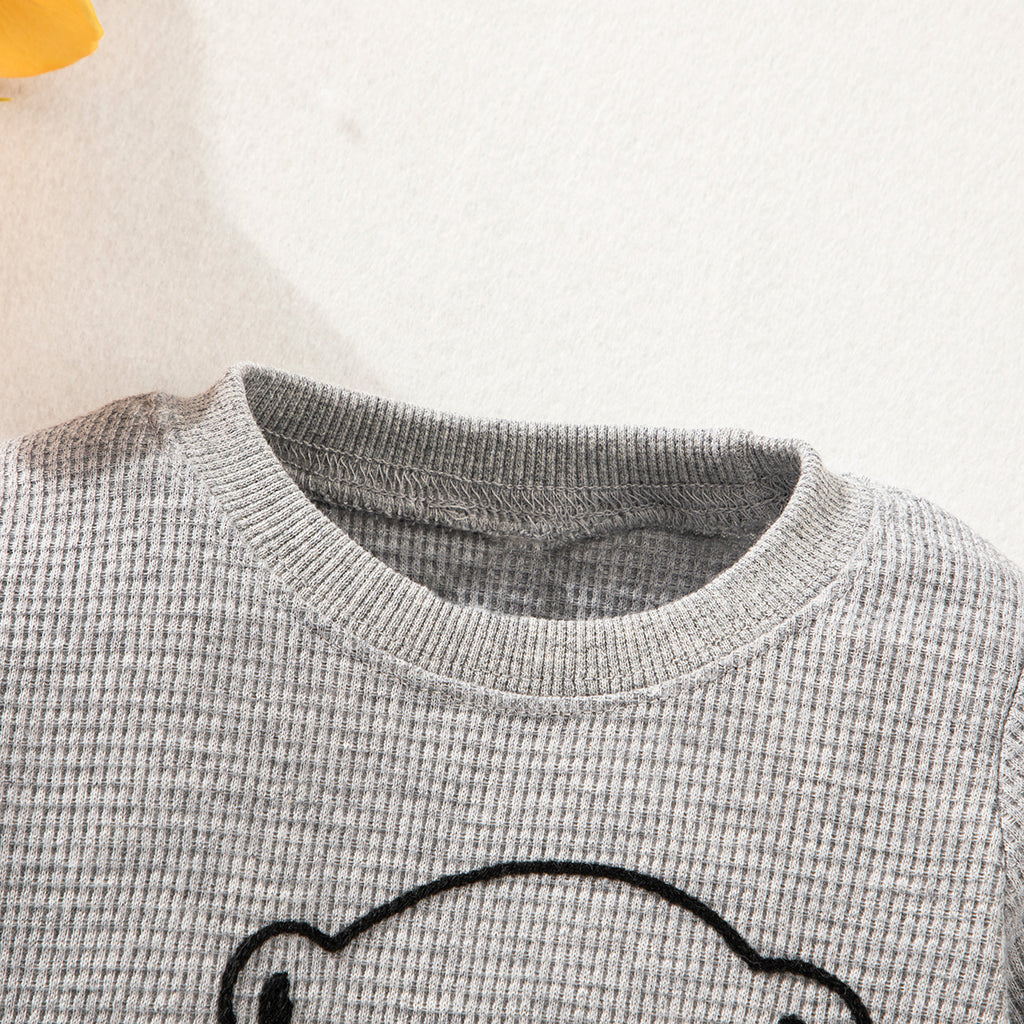 Wholesale Baby Daily Cute Print Bear Long-sleeve Pullover sweater in Bulk - PrettyKid
