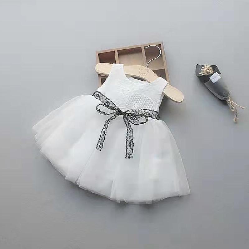 Baby Girl Mesh Hem Princess Dress Children's Clothing - PrettyKid