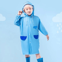 Solid Color Long One-piece Children's Raincoat Kids Wear Supplier - PrettyKid