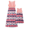 Colorblock Floral Print Floral Sleeveless Wholesale Mommy And Me Dresses - PrettyKid