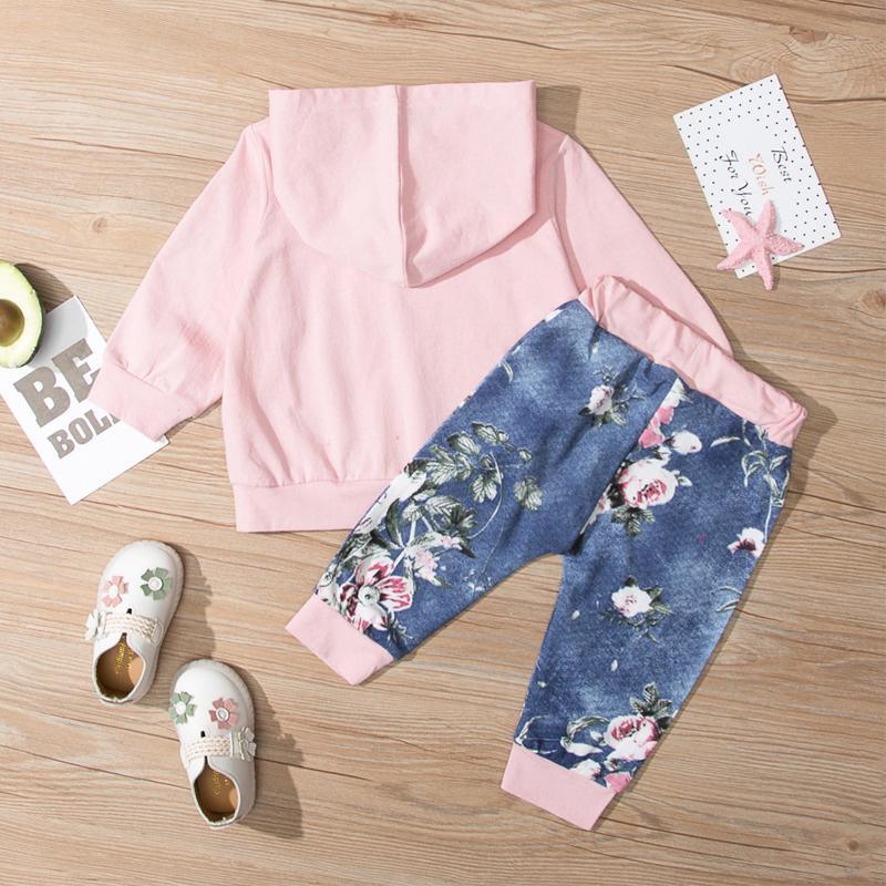 little girl leggings wholesale Toddler Girl Floral Print Color-block Sweater & Pants - PrettyKid