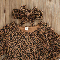 3-piece Leopard Printed Blouse with Headband & Pants for Toddle Girl - PrettyKid