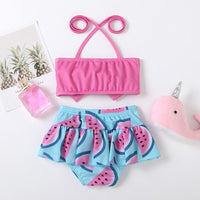 Toddler Girl 2pcs Watermelon Pattern Summer Swimsuits - PrettyKid