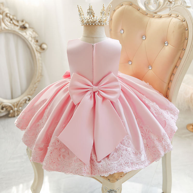 9M-7Y Bow Sleeveless Round Neck Princess Dress Cute Toddler Girl Clothes Wholesale - PrettyKid