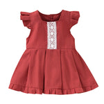 Baby Girl Pure Color Button Sleeveless Dress Baby Summer Dress - PrettyKid