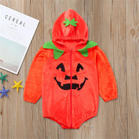 Baby 3D Pumpkin Halloween Long Sleeve Romper - PrettyKid