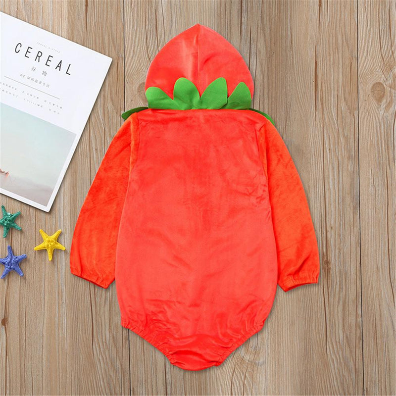 Baby 3D Pumpkin Halloween Long Sleeve Romper - PrettyKid
