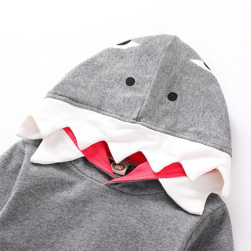 Boys 3D Shark Long Sleeve Hooded Jumpers - PrettyKid