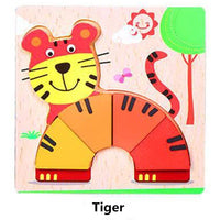 3D Wooden Animal Cognitive Building Blocks Early Education Educational Clutch Toys - PrettyKid