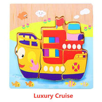 3D Wooden Animal Cognitive Building Blocks Early Education Educational Clutch Toys - PrettyKid