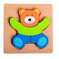 3D Wooden Animal Cognitive Building Blocks Early Education Educational Clutch Toys - PrettyKid