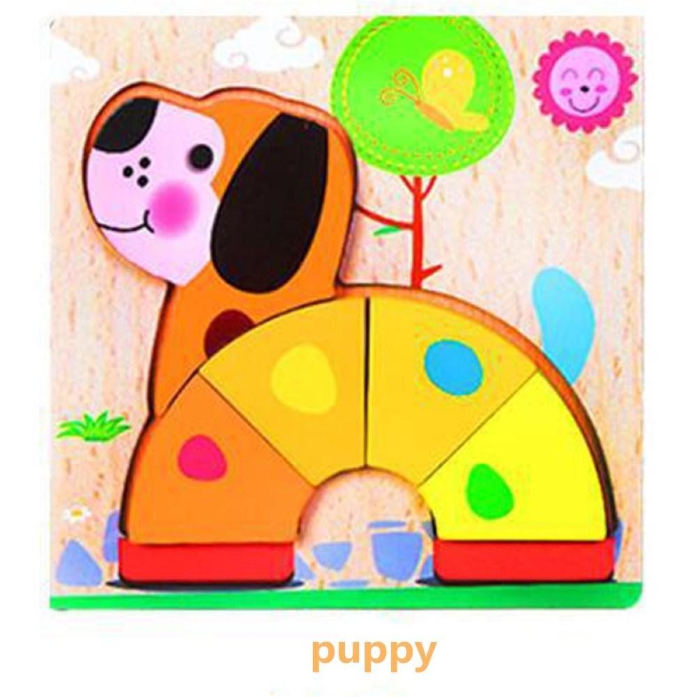 3D Wooden Animal Cognitive Building Blocks Early Education Educational Clutch Toys - PrettyKid