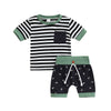Baby Boy Outfits Sets Striped Top & Coconut Shorts - PrettyKid