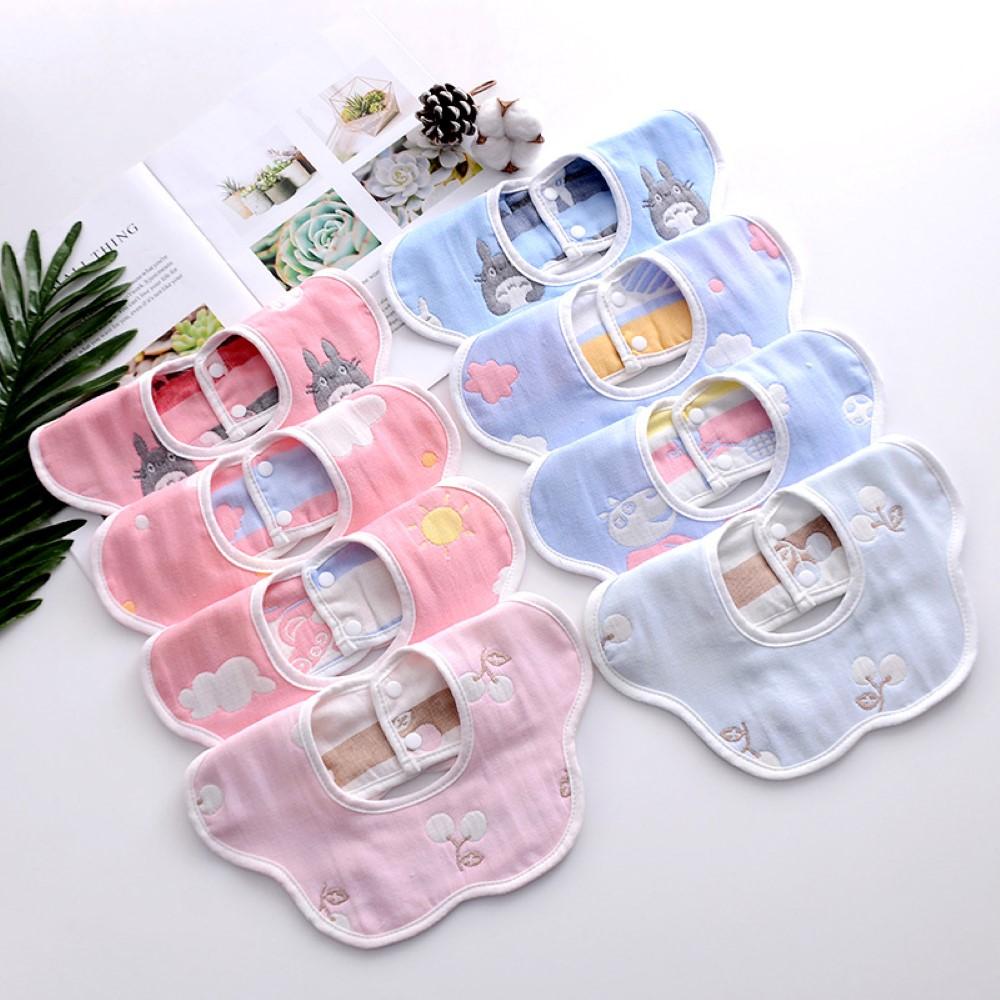 3PCS Baby Pure Cotton 360 Degree Rotating Petals Bibs Baby Accessories Wholesale - PrettyKid