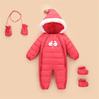 Baby 3PCS Cartoon Zipper Hoodie Long Sleeve Warm Romper Baby Clothes Wholesale - PrettyKid