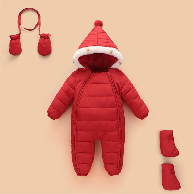 Baby 3PCS Cartoon Zipper Hoodie Long Sleeve Warm Romper Baby Clothes Wholesale - PrettyKid