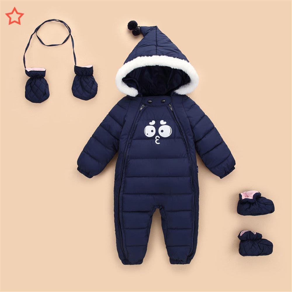 Baby 3PCS Cartoon Zipper Hoodie Long Sleeve Warm Romper Baby Clothes Wholesale - PrettyKid