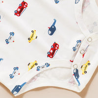 Baby Boys 3PCS Casual Short Sleeve Striped Cartoon Printed Rompers Baby Clothes Wholesale Bulk - PrettyKid