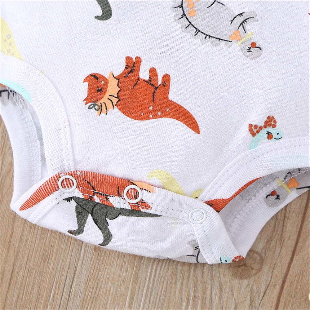 Baby Boys 3PCS Dinosaur Rompers & Trousers Wholesale Baby Outfits - PrettyKid