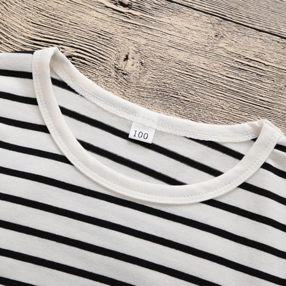 Girls 3PCS Stripe Long Sleeve Top & Short Sleeve Vest & Pants Wholesale - PrettyKid