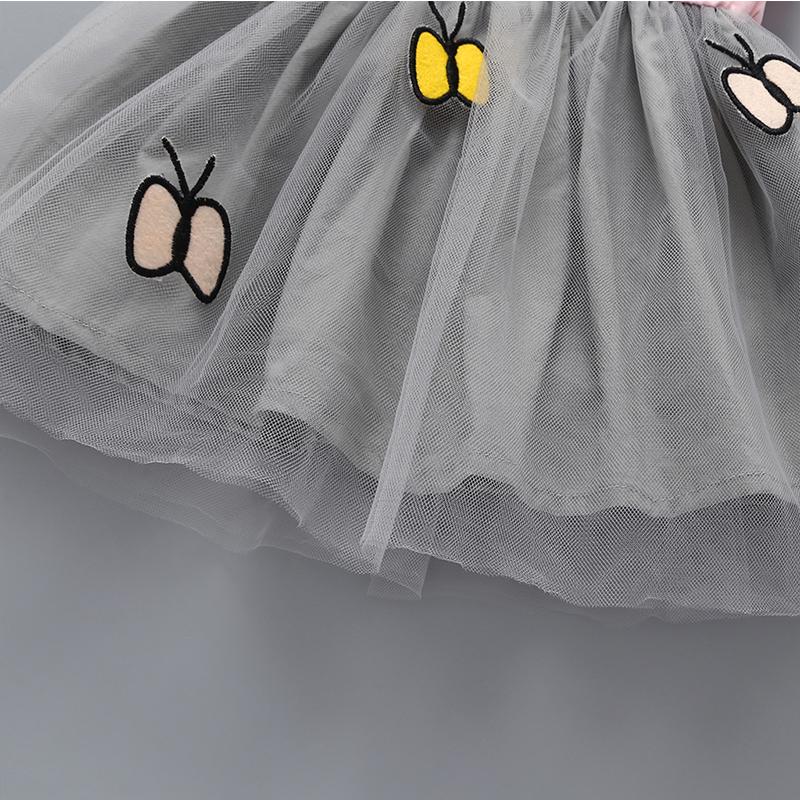 Baby Girl Lace Flying Sleeve Butterfly Mesh Splice Dress - PrettyKid